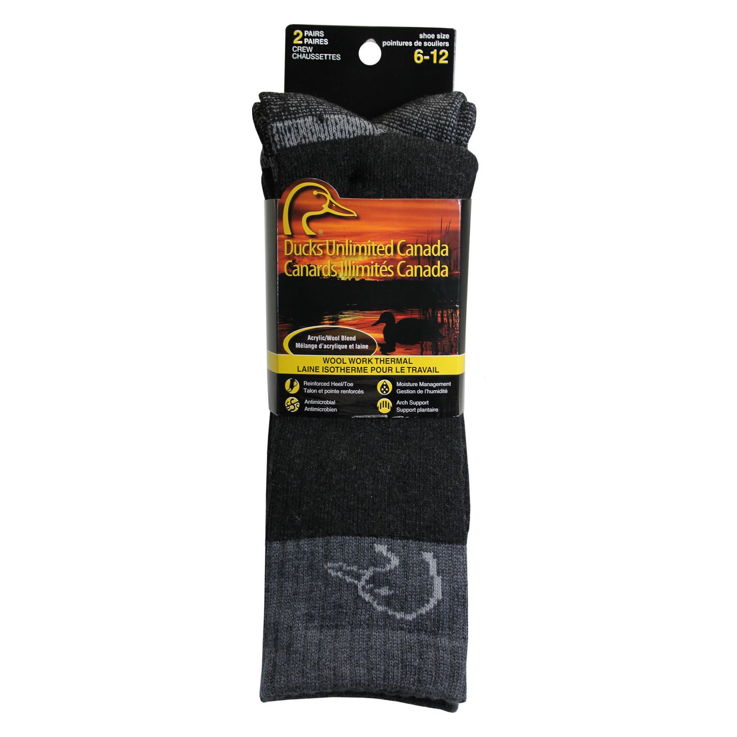 Ducks Unlimited Men's Wool Work 2-Pair Thermal Socks | Walmart Canada