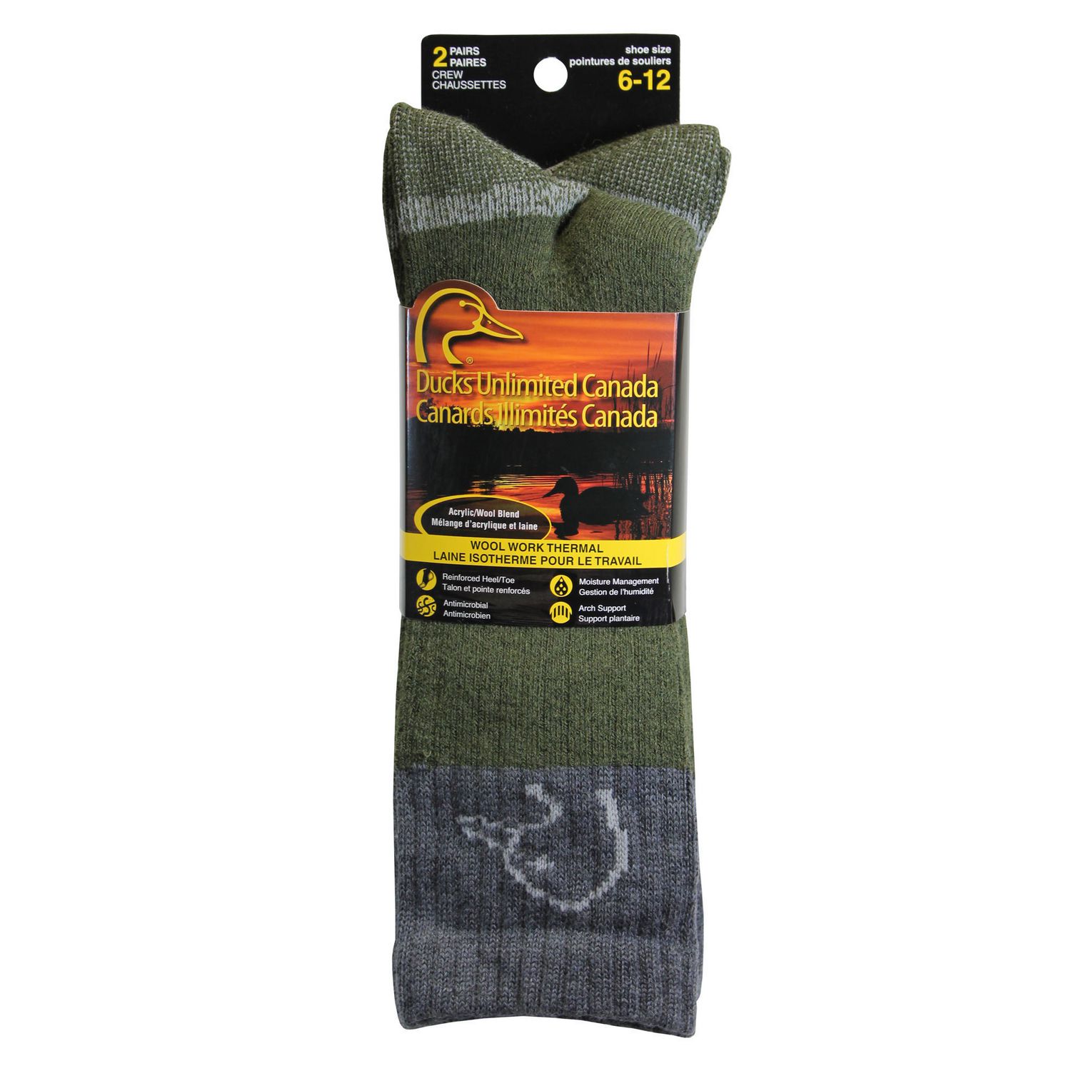 Ducks Unlimited Men's Wool Work 2-Pair Thermal Socks | Walmart Canada