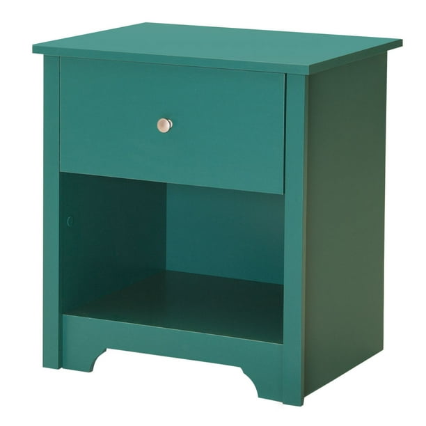 Table de chevet 1-tiroir, collection Vito de Meubles South Shore, turquoise