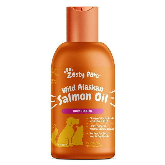 Zesty Paws Pure Wild Alaskan Salmon Oil Cat and Dog Fish Oil Supplement