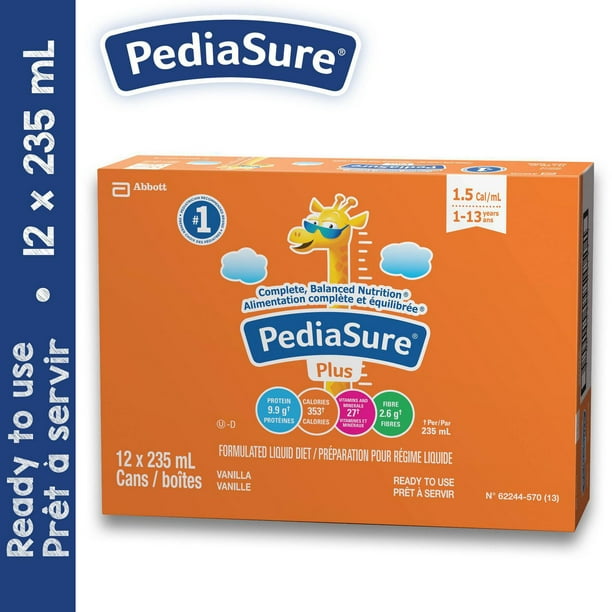 PediaSure® Plus, préparation pour régime liquide, boîte de 235 mL, vanille, 12/caisse, 2820 mL