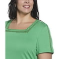 thumbnail image 4 of RAFAELLA Women's Square Neckline Short Sleeve Tee Shirt, 4 of 5