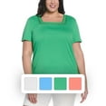 thumbnail image 5 of RAFAELLA Women's Square Neckline Short Sleeve Tee Shirt, 5 of 5