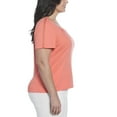 thumbnail image 3 of RAFAELLA Women's Square Neckline Short Sleeve Tee Shirt, 3 of 5