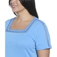 thumbnail image 4 of RAFAELLA Women's Square Neckline Short Sleeve Tee Shirt, 4 of 5