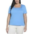thumbnail image 1 of RAFAELLA Women's Square Neckline Short Sleeve Tee Shirt, 1 of 5