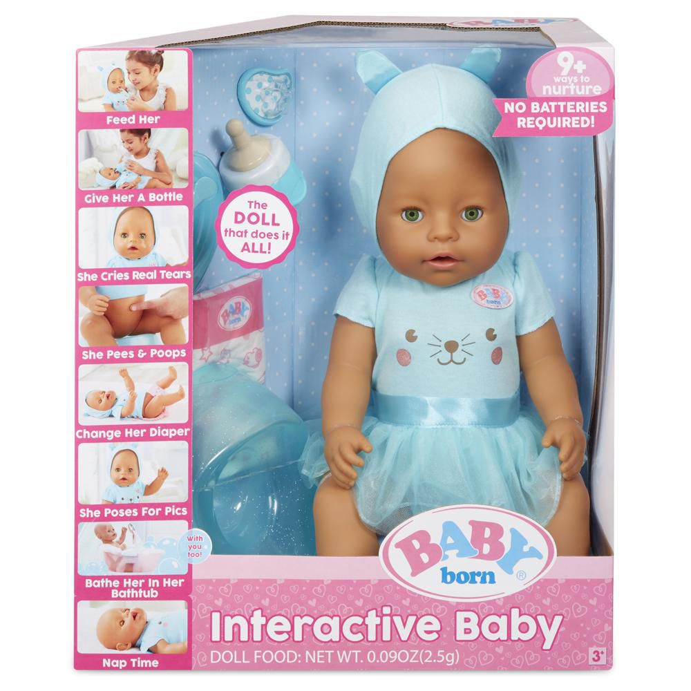 baby born interactive doll green eyes