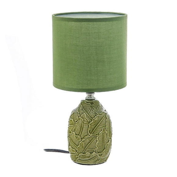 Ceramic Table Lamp With Shade Leaflet Green
