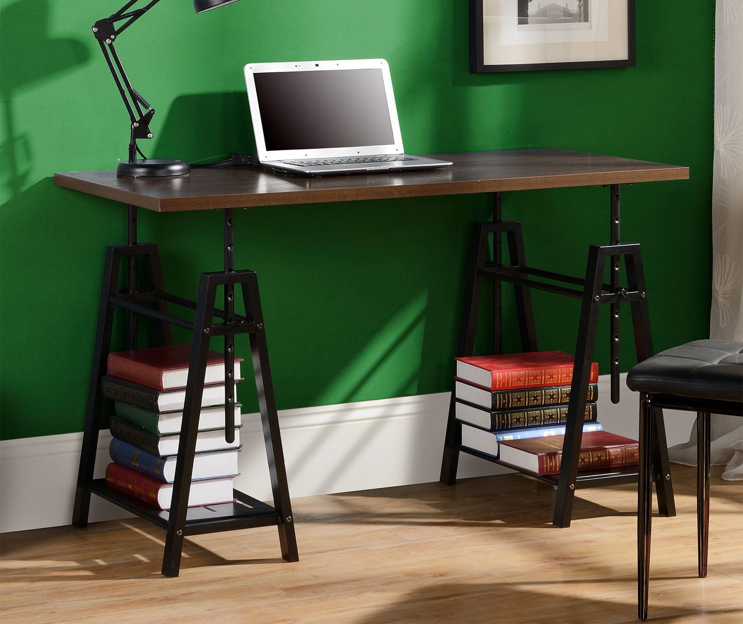 Homestar Height Adjustable Desk in Distressed Mocha Walmart Canada