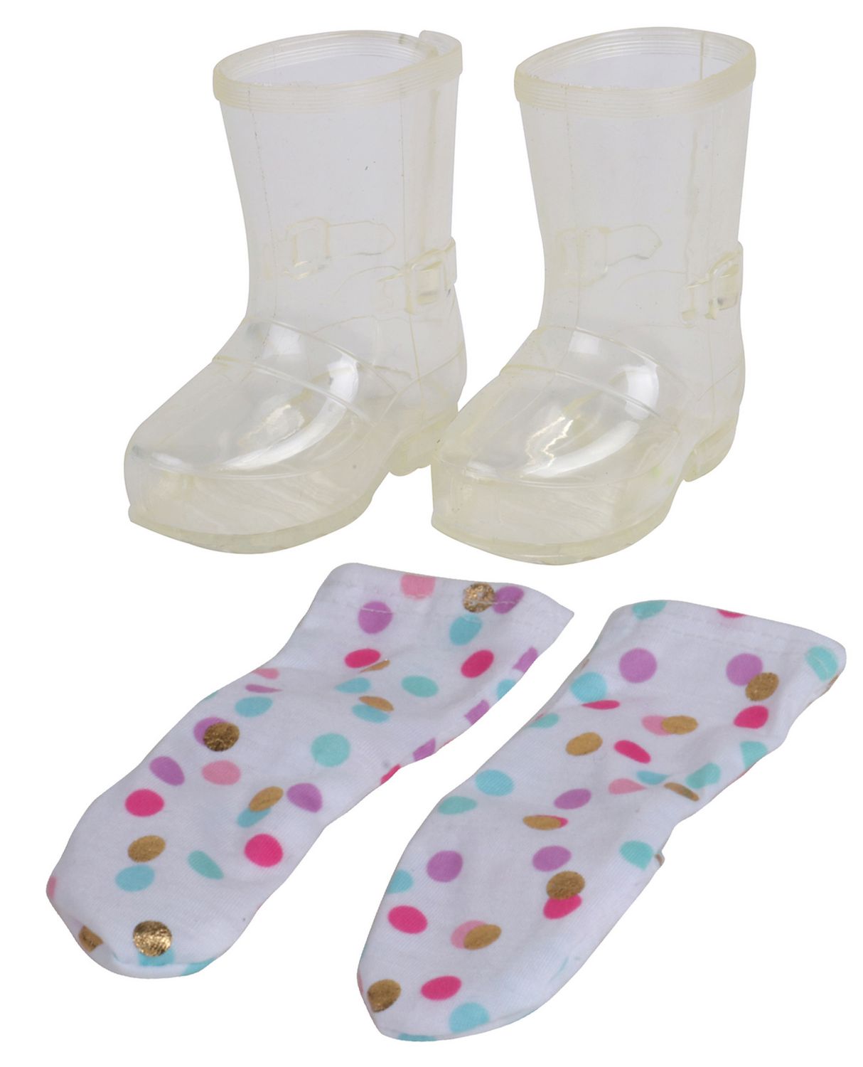 clear boots with socks
