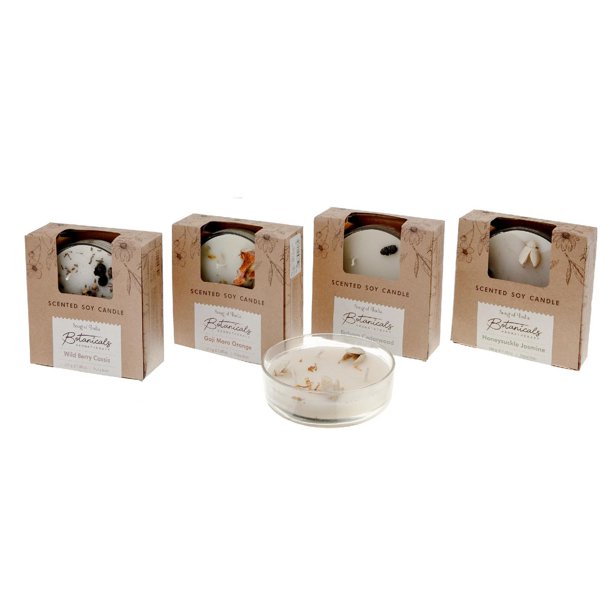 Botanicals Aroma 7.06 Oz 3 Wick Glass Jar Scented Candle Set of 4