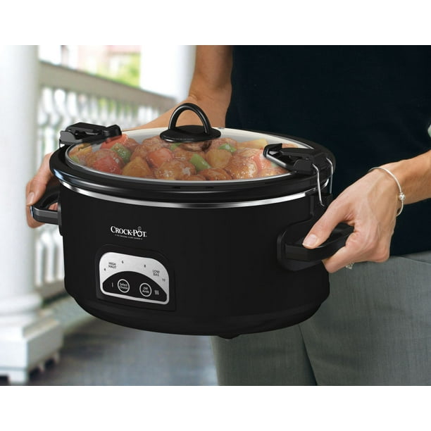 Kenmore Programmable 7 qt (6.6L) Slow Cooker and Dipper, Black Silver