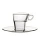 Duralex - Tasse à café Moka/Espresso Caprice empilable en verre transparent 90 ml & soucoupe 14 cm - 6 ensembles – image 1 sur 4