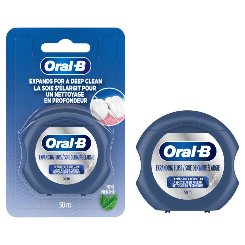 Oral-B Expandable Dental Floss, Mint, Expands For A Deep Clean, 50M ...