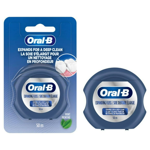 Oral-B Expandable Dental Floss, Mint, Expands For A Deep Clean, 50M