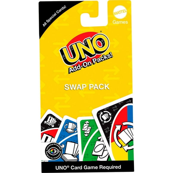 UNO Add-on-Packs Swap Pack Card Game for Kids, Family & Game Nights, Travel, Camping & Parties, Ages 7Y+