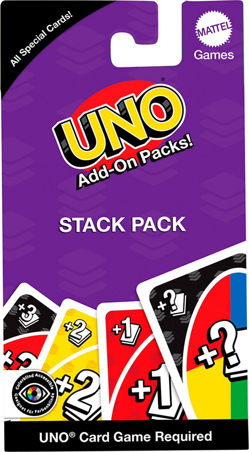 UNO Add-on-Packs Stack Pack Card Game for Kids, Family & Game Nights, Travel, Camping & Parties