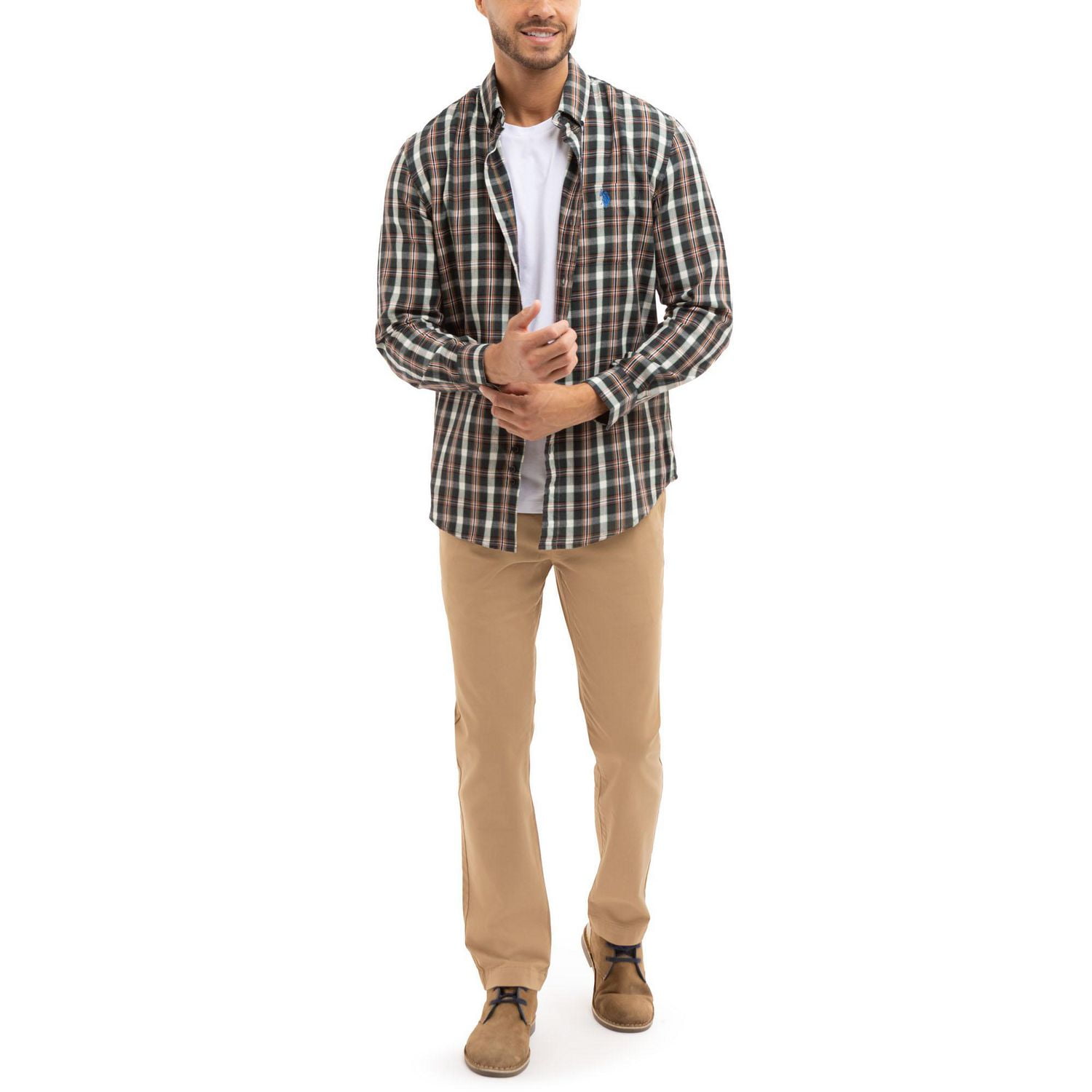 U.S. Polo Assn. Chemise tissée à manches longues pour hommes