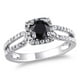 Bague de fiançailles Miadora "halo" en diamant noir et blanc 1.20 ct T.W. en or blanc 14k – image 1 sur 4