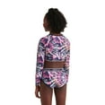 thumbnail image 2 of Justice Girls' Cropped Rash Guard 2-Piece Set, 2 of 4