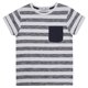 T-shirt rayé blanc et marine avec poche George British Design pour garçons – image 1 sur 3