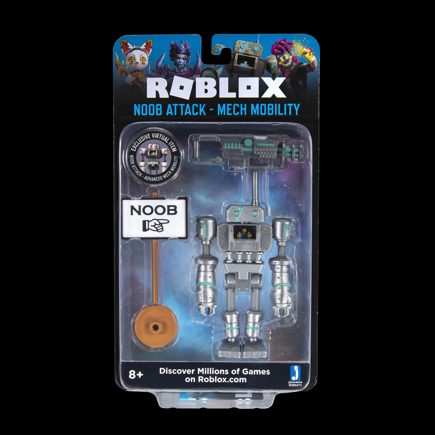 Roblox Imagination Collection - Noob Attack - Mech Mobility Figure Pack  [Includes Exclusive Virtual Item] 