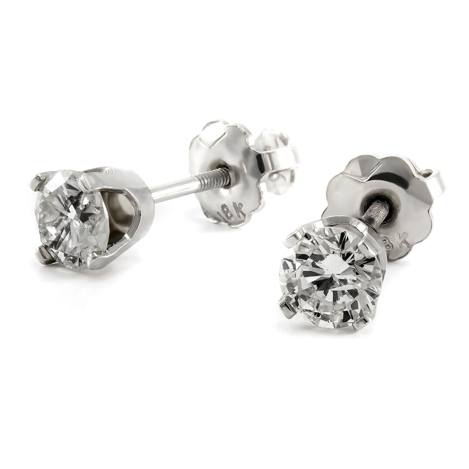 Pure316 0.50 Carat T.W. Diamond 18 K White Gold Solitaire ScrewBack