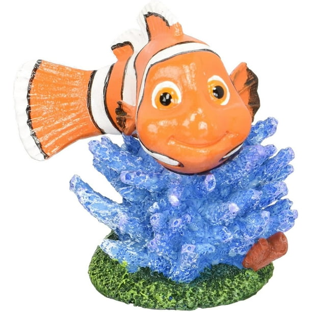 Finding Nemo Disney aquarium ornament mini Nemo w/ Green Coral