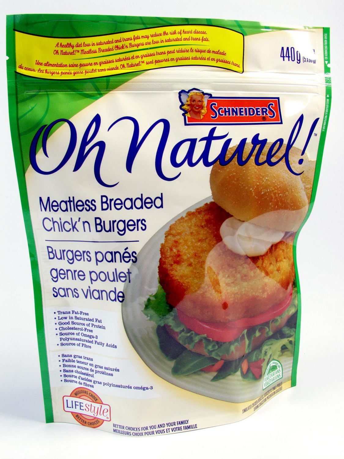 Schneiders Oh Naturel! Meatless Breaded Chick'n Burgers Walmart Canada
