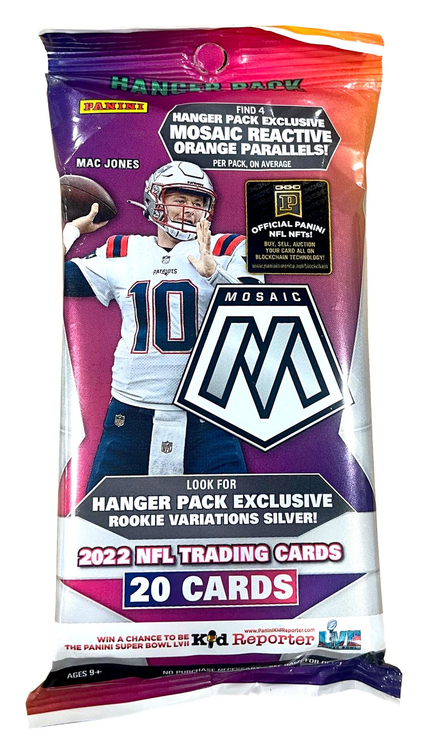 18 cartes à collectionner exclusives Panini NFL Football Hanger Box 