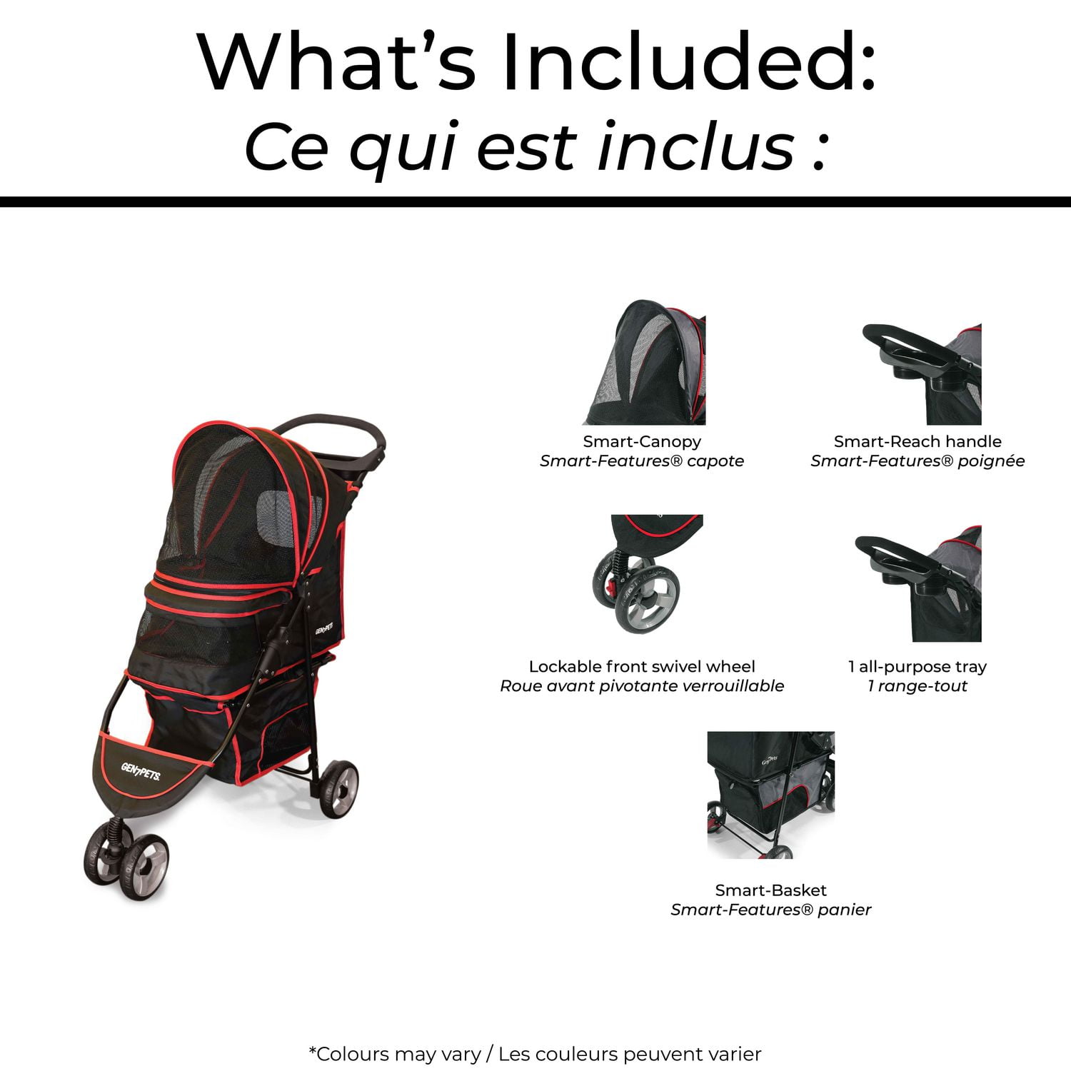 Gen7Pets Regal PLUS Pet Stroller Dog Stroller Cat Stroller Black Red Walmart