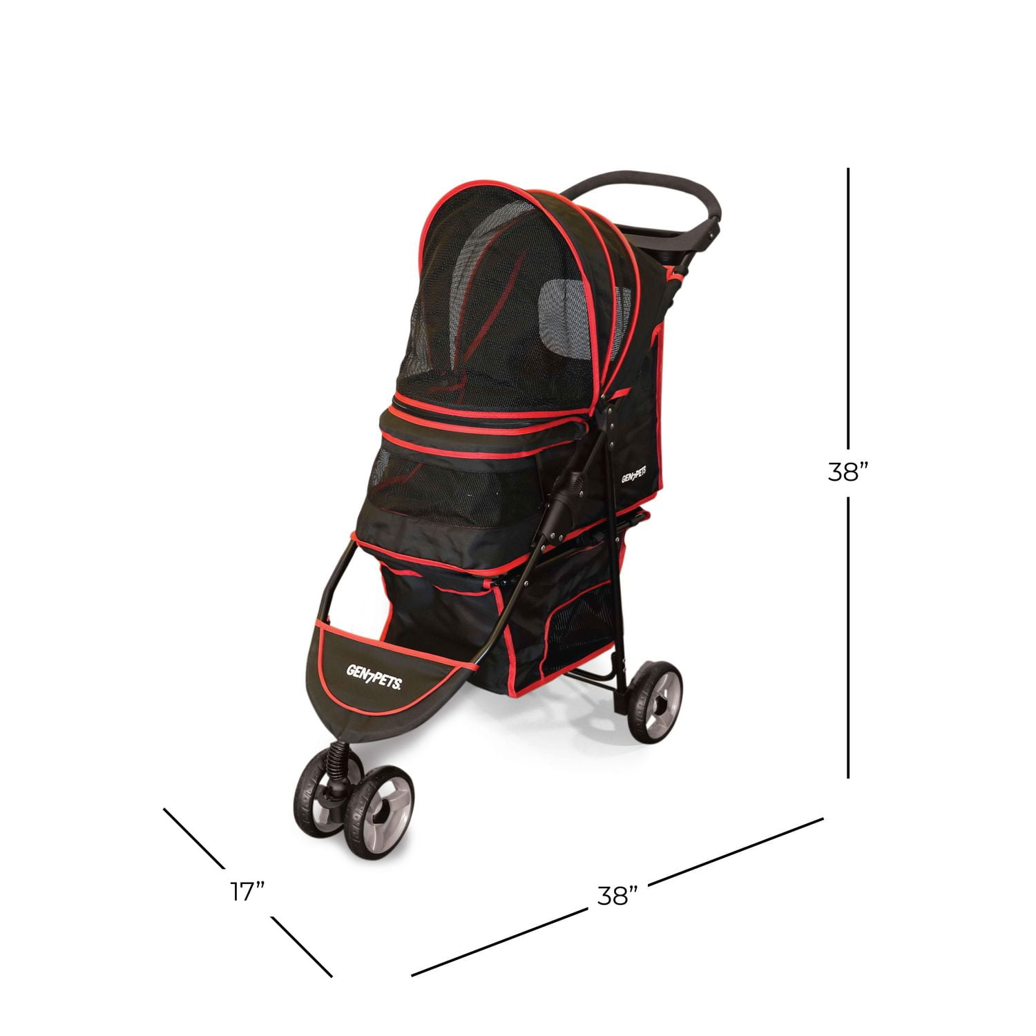 Gen7Pets Regal PLUS Pet Stroller Dog Stroller Cat Stroller Black Red Walmart