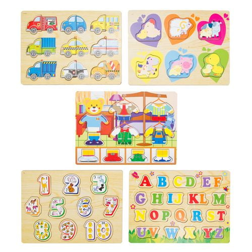 kid connection 5 Wooden Puzzles Set | Walmart Canada