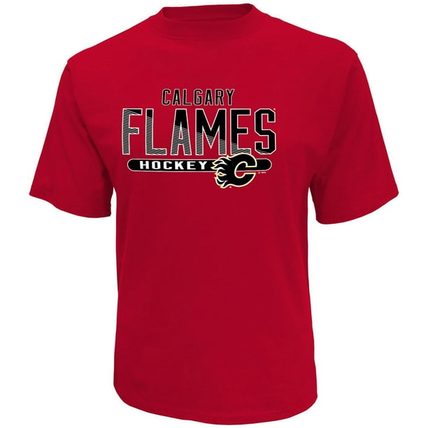 T-shirt classique Flames de Calgary de la LNH à encolure ras du cou et à manches courtes pour hommes