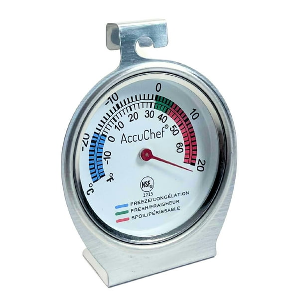 Accuchef thermomètre de congélateur/réfrigérateur, en acier inoxydable, à  suspendre ou placer debout, modèle 2225 Surveillez la température de  rangement 