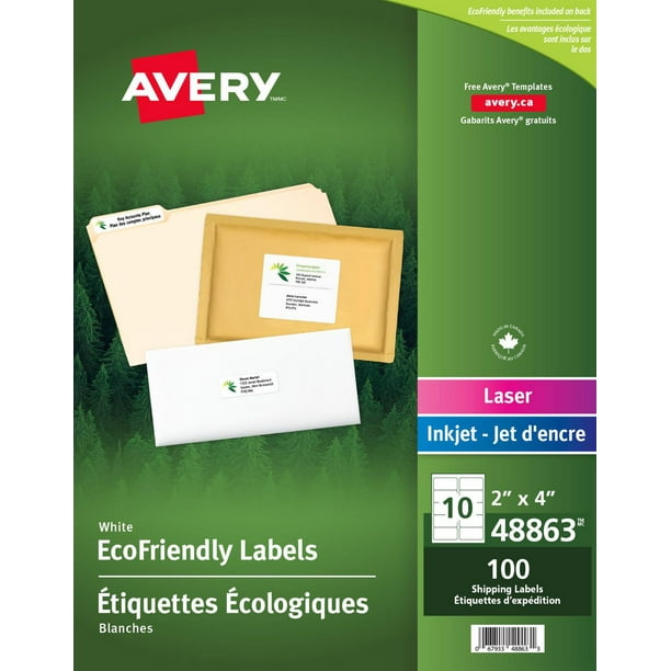Avery® Étiquettes d'expédition écologiques