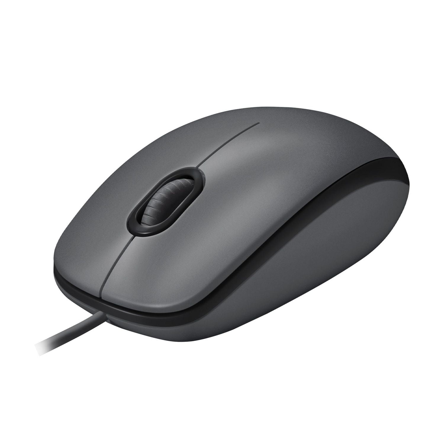 Logitech M100 Wired USB Mouse, 3-Buttons,1000 DPI Optical Tracking,  Ambidextrous, Compatible with PC, Mac, Laptop - Gray 