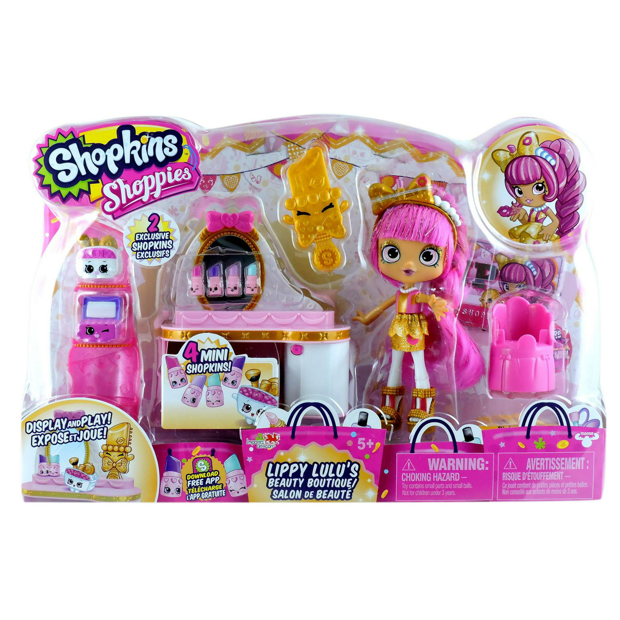 Shoppies Doll Wild Style Lippy Lulu w/2 Exclusive Gem Shopkins Brand New!