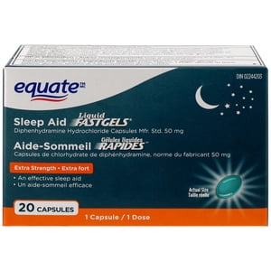 Equate Aide au sommeil, Fastgels liquides, force supplémentaire
