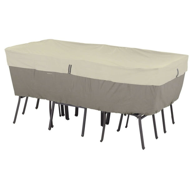 Couverture de table rectangulaire/ovale et chaises de Belltown Classic Accessories - grande, grise