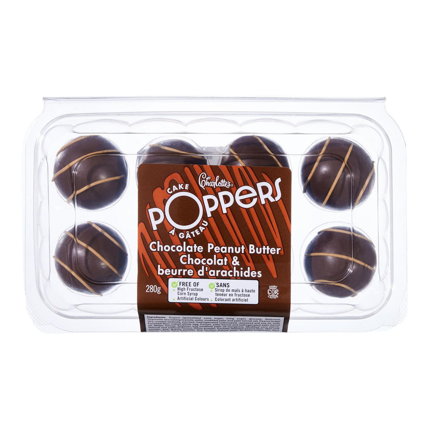 Charlotte’s Chocolate Peanut Butter Cake Poppers, 8 pieces, 280 g total