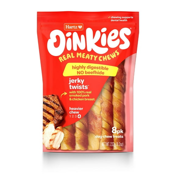 Hartz Oinkies Chicken Wrapped Pig Skin Twists™ Dog Treats