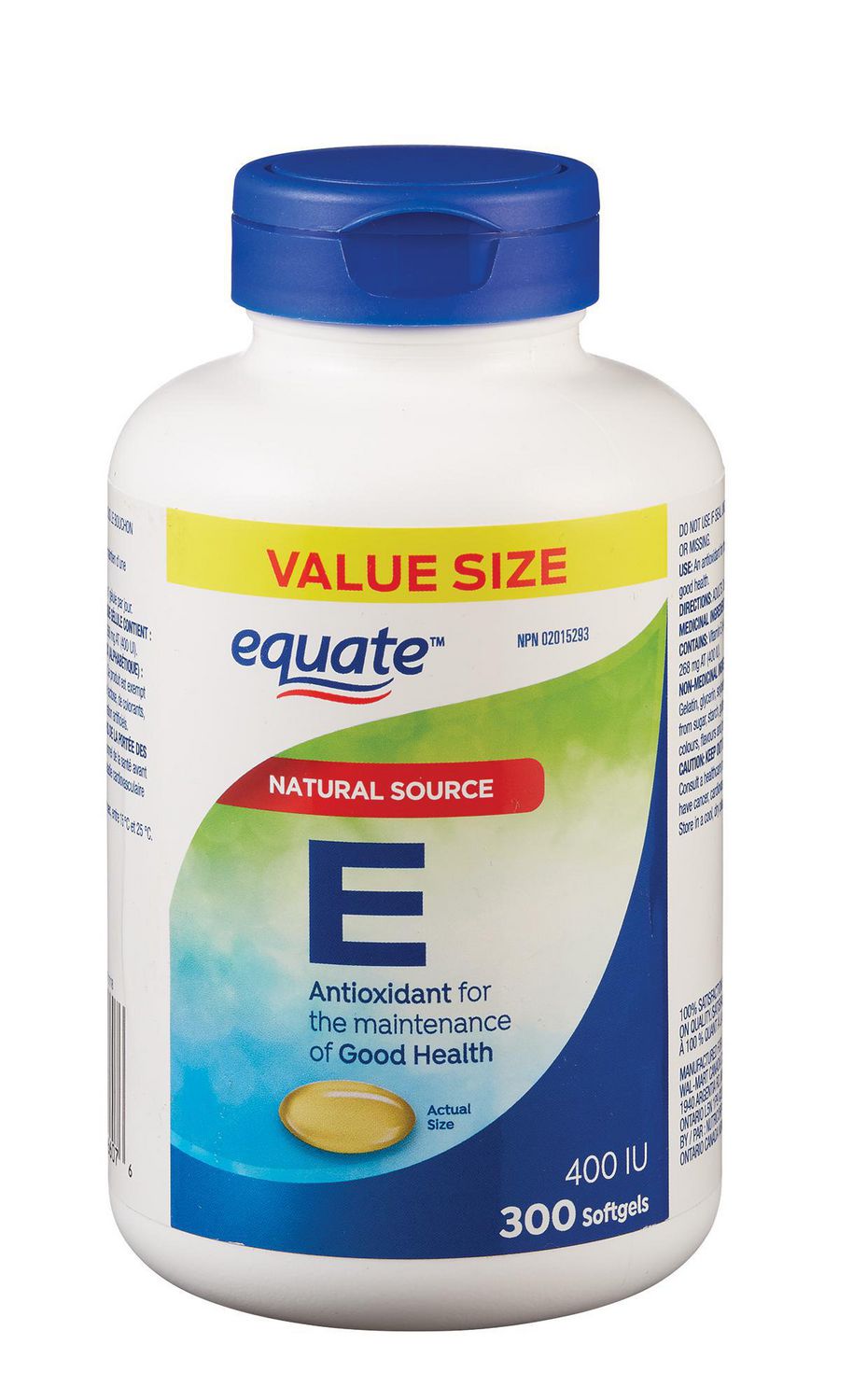 Equate Vitamin E 268 mg AT/400 IU, 300 Capsules Walmart Canada