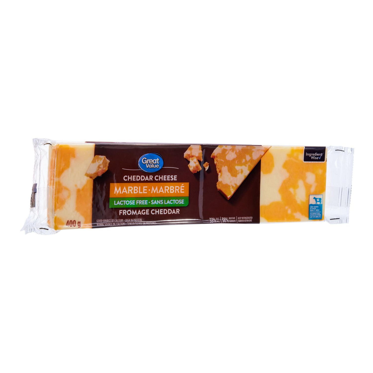 Great Value Lactose Free Marble Cheddar, 400 g