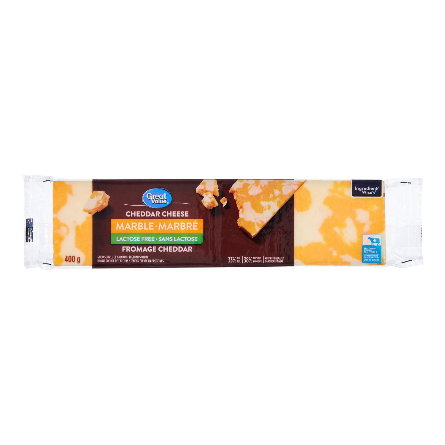 Great Value Lactose Free Marble Cheddar, 400 g