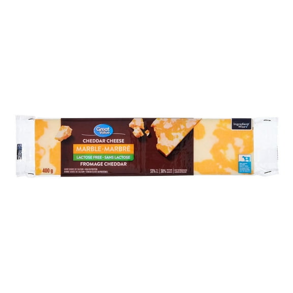Fromage cheddar marbré sans lactose Great Value