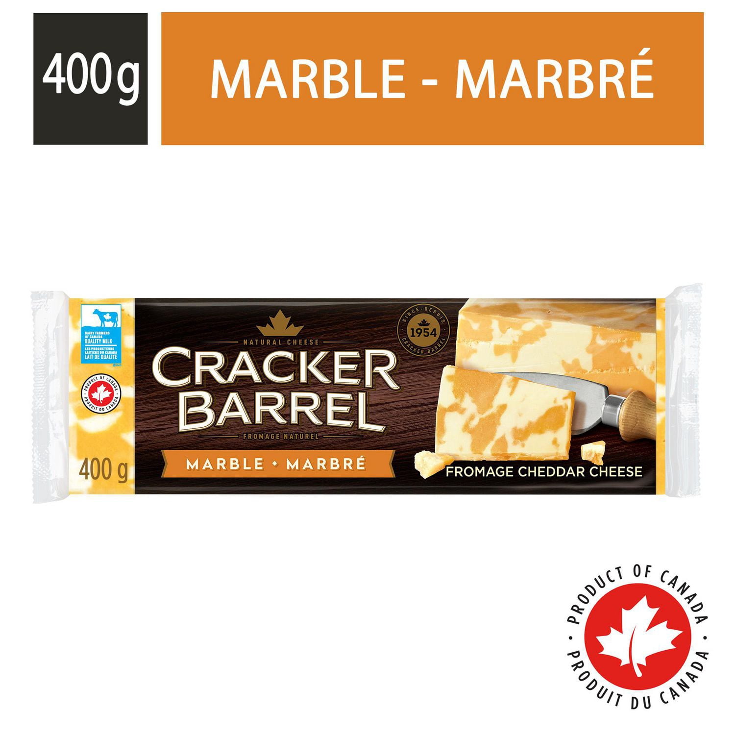Cracker Barrel Marble Cheddar Cheese Block, 400g