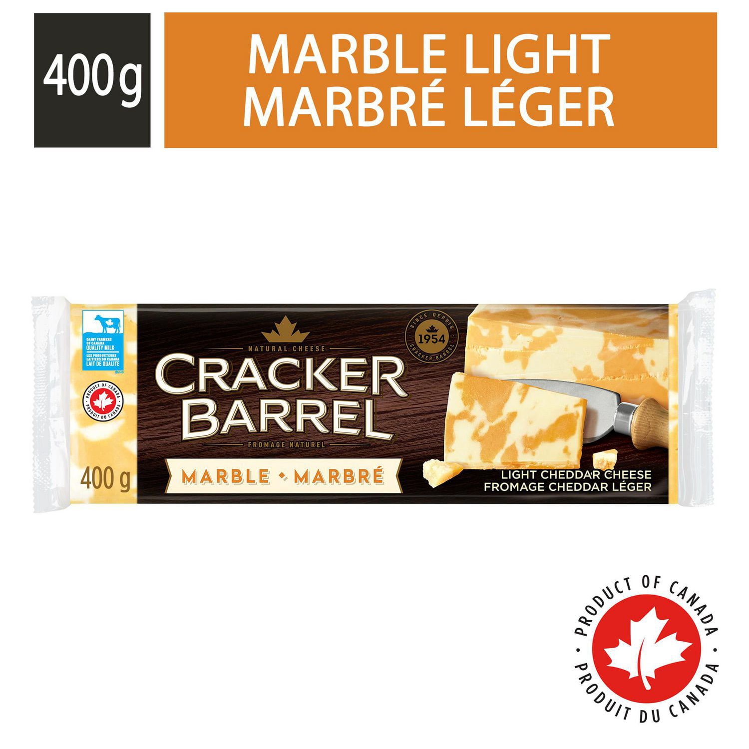 Cracker Barrel Marble Light Cheese Bar, 400g