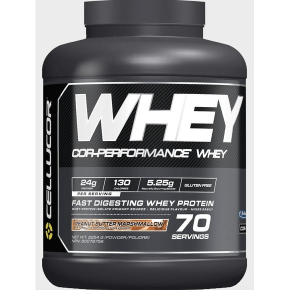 Cellucor Whey Protein Isolate & Concentrate Blend Powder with BCAAs, Post Workout Recovery Drink, Gluten Free, Low Carb, Low Fat, Peanut Butter Marshmallow, 70 Servings