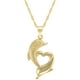 Quintessential 10CT Or Pendentif à motif de cœur et dauphin en or jaune 10 ct sur chaîne en or rempli, 18 po – image 1 sur 1